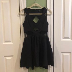 Lo posh holiday dress with mesh cut-outs!